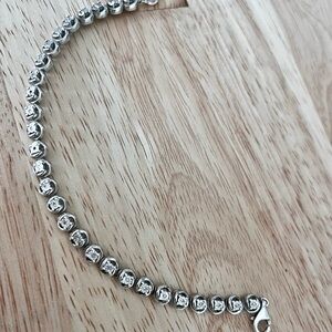 Diamond Tennis Bracelet set in Sterling silver 7.5 inches